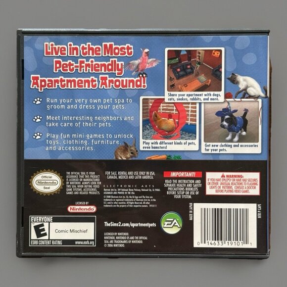 The Sims 2 Apartment Pets Nintendo DS Complete In Box CIB Manual TESTED WORKING - Picture 2 of 8